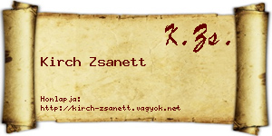 Kirch Zsanett névjegykártya